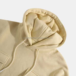 Sudadera con capucha de peso pesado Vintage para hombre, sudadera de algodón térmico de felpa de gran tamaño, diseño bordado, ropa de calle de invierno sólida - Product Image 3