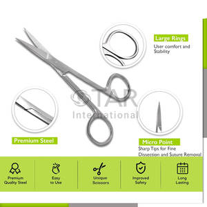 Tijeras de Disección de Punta Fina, Tijeras Rectas para Disección, Instrumentos Médicos para Médicos, Enfermeras, Estudiantes, Educación y Entrenamiento - Product Image 3