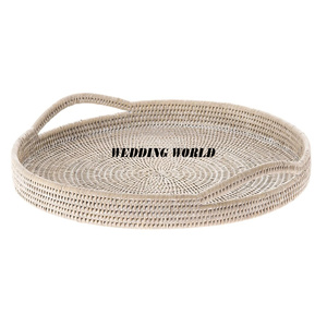 Plateau de service en rotin de forme rectangulaire plateau fait main de qualité supérieure plateau en rotin fantaisie de taille personnalisée - Product Image 6