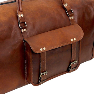 Promoción, venta al por mayor, equipaje hecho a mano al aire libre, bolsa de lona de cuero para hombres, bolsa de viaje para salidas, ligera y duradera para todos - Product Image 6