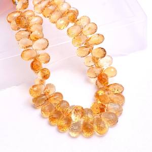Cuentas de Citrino AAA+ de 5x8mm-6x9mm, Facetadas, en Forma de Lágrima, Citrino Natural, Piedra Semipreciosa, Cuentas Sueltas para Joyería - Product Image 2