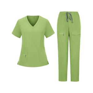 Conjuntos de uniformes médicos de enfermería con estilo para mujeres y hombres, nuevo diseño, tela de Jersey, ropa médica cómoda - Product Image 1