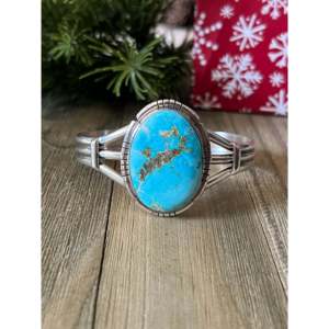 Navajo Handmade Cultural Collectible Sonoran Mountain Sterling <b>Silver</b> <b>Cuff</b> <b>Bracelet</b> - Product Image 1