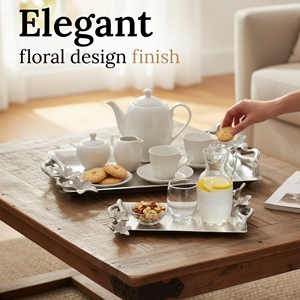 Ensemble robuste 2 plateaux de service en acier inoxydable artisanat en métal personnalisable pour les cuisines commerciales événements Design moderne - Product Image 4