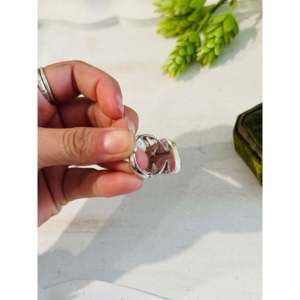 Anillo de Plata de Ley con Caballo Salvaje Estilo Suroeste y Engaste de Piedra Natural, Bañado en Oro Rosa, Talla 7.75, Idea de Regalo de Moda - Product Image 4