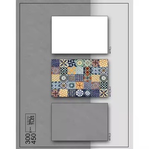 Vibrantes azulejos de pared de cerámica de 300x450mm Superficies brillantes y triángulos geométricos para un aspecto atractivo Azulejos de pared esmaltados de porcelana - Product Image 5