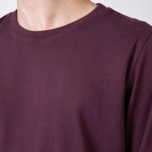 Camiseta de Hombre 100% Algodón al por Mayor, Peso Pesado 280GSM, Manga Larga, Cuello Redondo, con Patrón Sólido, Tela Jersey, Camiseta Lisa - Product Image 2