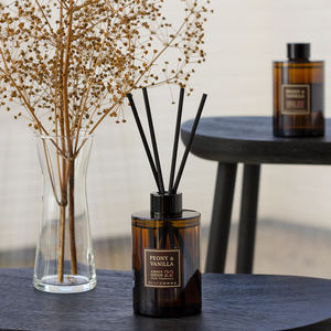 Daily Comma Amber 200ml 1+1 Glass <b>Reed</b> <b>Diffuser</b> <b>Bottle</b> Set Fragrant Home Decor with Free <b>Diffuser</b> Tray Included - Product Image 4