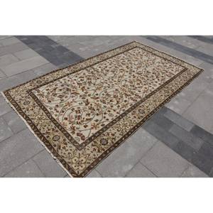 Alfombra tradicional de lana marrón Beige de 4,5x8 pies, diseño clásico de retazos turcos, sala de estar de látex para respaldo, dormitorio, pasillo, rectángulo - Product Image 2