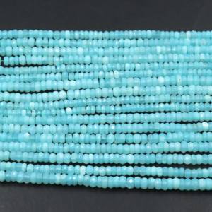 Collar de Perlas de Ópalo Peruano Hermoso y Más Vendido, con Forma de Rondel Facetado, para la Elaboración de Joyas, 13 Pulgadas, 3.5-4.5 mm, Regalo - Product Image 6