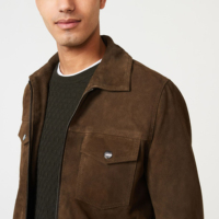 Veste de course d'hiver de luxe pour homme SALVA IMPEX en cuir PU et toile, avec patch brodé en chenille, impression personnalisée sur le devant, longue et fine