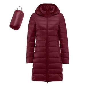 Parkas chauds d'hiver pour femmes veste bouffante rembourrée à manches longues avec manteaux à capuche mi-longs de couleur unie - Product Image 6