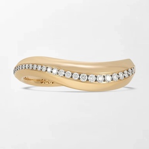 Undulating Wave Diamond Bracelet With 32 Round Lab Grown Diamonds 3.22 Carat GH-VS In 18K Yellow <b>Gold</b> For Jewellery Making - Product Image 1