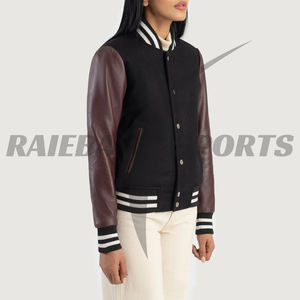 2025 Tendance Varsity Laine Soie En Cuir Véritable Manteau Personnalisé Premium Qualité Trench Bombers pour Filles Broderie Respirant - Product Image 3