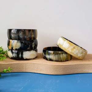 CAPTIVATING NATURAL BUFFALO HORN CUFF BANGLES and <b>Bracelets</b> Made From Real Buffalo Horn, Available in an Assortment of Sizes - Product Image 3