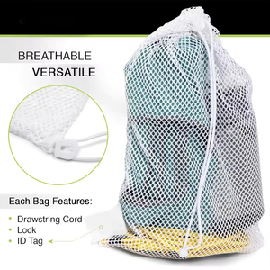 ถุงตาข่ายผ้าแซนวิชถุงตาข่ายไนลอนแบบหูรูดถุงตาข่ายออร์แกนิคสำหรับเล่นกีฬาออกแบบได้ตามต้องการเป็นมิตรต่อสิ่งแวดล้อม - Product Image 4
