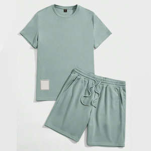 Camiseta básica de diseñador de gran tamaño para hombre, conjuntos cortos, patrón de rayas liso cuadrado para verano, colección de camisetas para hombre a granel - Product Image 3