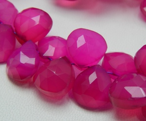 Cuentas de Calcedonia rosa para la fabricación de joyas, piedras preciosas facetadas en forma de corazón, lisas, de la mejor calidad, Briolette de Calcedonia rosa - Product Image 4