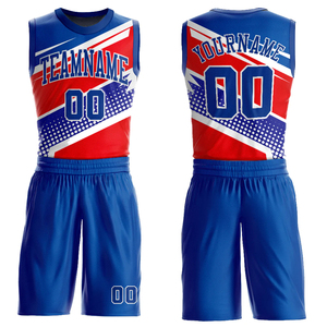 Conjunto de uniforme de baloncesto para hombre, de cuello redondo Camiseta sin mangas, 100% poliéster, estampado por sublimación, personalizado, transpirable - Product Image 1