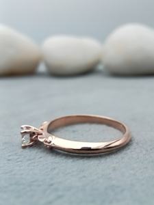 Para GIA IGI Anillo de Bodas de compromiso clásico certificado para mujer VVS Lab Grown Round Cut Diamond 14K 18K Gold para fiestas - Product Image 4