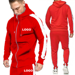Ensemble sweat à capuche pour hommes veste zippée en polyester nylon pantalon deux pièces coupe-vent survêtement pour hommes survêtement - Product Image 2
