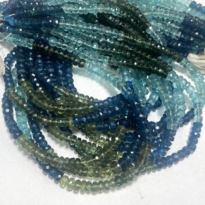 Cuentas de Piedras Preciosas de Apatita Natural Multicolor de 5 mm, Forma Redonda Facetada, Hilo de 14 Pulgadas de Largo, Perforación Central para la Fabricación de Joyas - Product Image 4