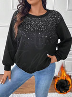 Sweat-shirt personnalisé pour homme, printemps, 100% coton molletonné, coupe ample, avec design en strass