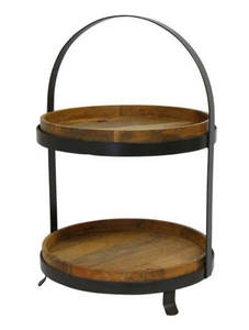 Luxurious Wedding Parties Cake Server Stand Handmade Design2 Tier Cup Cake Stand Natural Finishing - Product Image 3