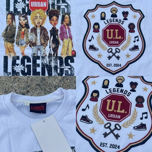 T-shirt unisexe en coton 440g, broderie personnalisée, impression intégrale, style Y2K, coupe ample, épaules tombantes, Camiseta Moda Urbana Streetwear - Product Image 3