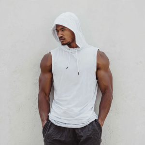 Vêtements de fitness sans manches à capuche hommes Bodybuilder entraînement pull à capuche hommes Jogging course sans manches capuche Singlet haut hommes - Product Image 2