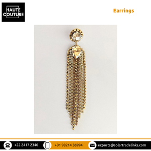 100% pierres de cristal brodées à la main de qualité véritable faites pour les fêtes de mariée porter des boucles d'oreilles pour femmes à un prix de marché fiable - Product Image 6