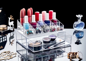 กล่องเก็บยาทาเล็บอะคริลิคใส AFOSSA แบบลิ้นชัก  รักษาสิ่งแวดล้อม  กล่องจัดเก็บอเนกประสงค์ - Product Image 4