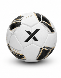 Ballons de football personnalisés X pour terrain en gazon |   Blanc Noir Or |   Logo X |   Fabricant OEM ODM |   Qualité de conception haut de gamme | - Product Image 1
