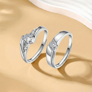 Fijne ring luxe eenvoudige 925 sterling zilveren diamanten sieraden voor koppels bruiloft verloving belofte moissanite ring - Product Image 5