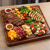 Planche à découper en bois massif de qualité supérieure – Style noyer foncé carré, planche à découper épaisse et durable pour la cuisine et le service – OEM personnalisé