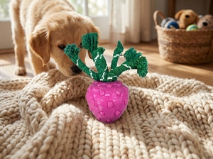 Jouet à mâcher pour chien Ledu Toys Strawberry Squeak – Jouet résistant en caoutchouc - Product Image 4