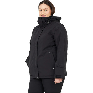 High Street Women's Black <b>Quilted</b> Winter Jacket With Fur Trim Hood Windproof Full Sleeve Regular Length Polyester <b>Wadding</b> Coated - Product Image 5