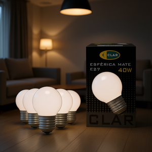 Bombilla LED Esférica Transparente Mate de 40W E27 - Product Image 3