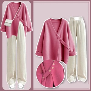 Ensemble 2 pièces à épaules tombantes pantalon de jogging Sweat-shirt avec pantalon de survêtement Sweat à capuche vierge surdimensionné - Product Image 3