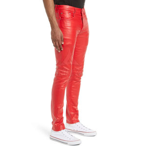 กางเกงหนังลำลองผู้ชายคุณภาพดีที่สุด รุ่นใหม่ น้ำหนักเบา ระบายอากาศได้ดี ทรงตรง สีเข้ม เอวกลาง รับผลิตตามแบบ OEM - Product Image 4