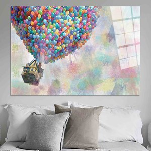 Vibrant Balloons Printed Canvas Art: Modern Bohemian <b>Decor</b>,TEMPERED GLASS ART - Product Image 1