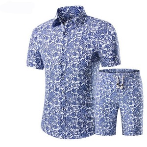Ensemble de survêtement décontracté deux pièces en coton respirant de haute qualité pour homme, personnalisé, grande taille, t-shirt et short à manches courtes pour l'été - Product Image 4