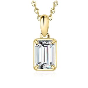 Collier pendentif solitaire Moissanite pour femme, colliers en argent sterling 925 plaqué or rose jaune blanc 14 carats pour elle - Product Image 6
