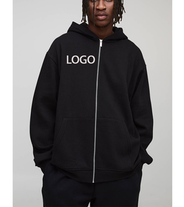 Veste à capuche zippée en molleton français double couche haut de gamme, personnalisée, thermique, mode d'hiver, streetwear - Product Image 4