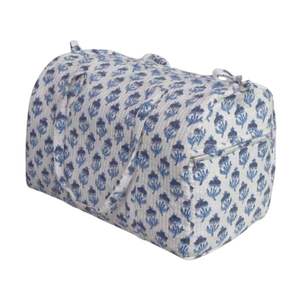 Sac de voyage week-end personnalisé Roopantaran en coton doux, imprimé à la main, tissu rayé, design client, mode, élégant, écologique - Product Image 1