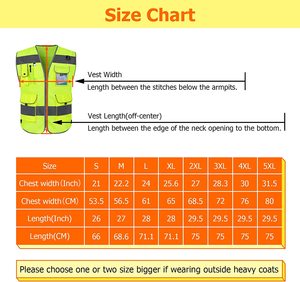 Gilet de sécurité réfléchissant haute visibilité 9 poches pour hommes et femmes, gilet de Construction Hi Vis avec bandes réfléchissantes - Product Image 5
