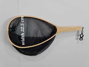 Cheap Price Wooden Fly <b>Fishing</b> Trout Landing <b>Net</b> With Naylon and Mesh <b>Net</b> and Long Elastic Hanging Hook - Product Image 3