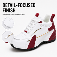 Sneakers da Donna alla Moda in Pelle Sintetica, Scarpe Casual da Passeggio con Lacci, Produzione OEM ODM, Suola Intermedia in EVA e Suola Esterna in Gomma