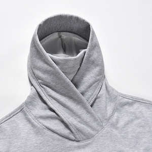 Sweat à capuche unisexe de haute qualité à col montant avec cache-visage, pull d'hiver 100% coton, streetwear surdimensionné - Product Image 3