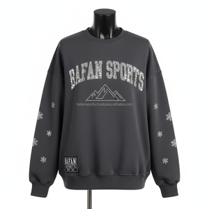 Sweat-shirt oversize pour femme en tissu polaire 320 GSM, chaud pour l'hiver, couleurs unies, imprimé flocon de neige, logo personnalisé, sweat-shirt respirant pour femme - Product Image 6